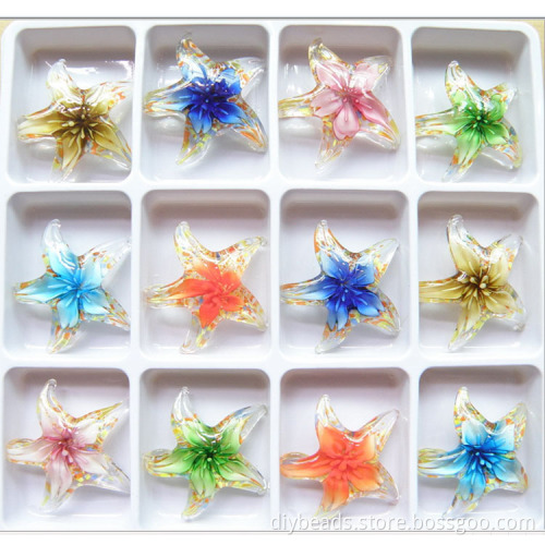 high quality lampwork glass starfish pendants